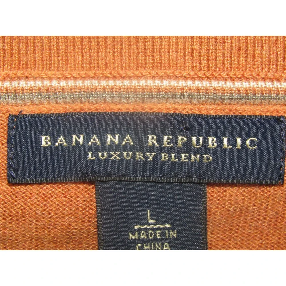 Banana‎ Republic Luxury Blend V Neck Sweater Orange Size L